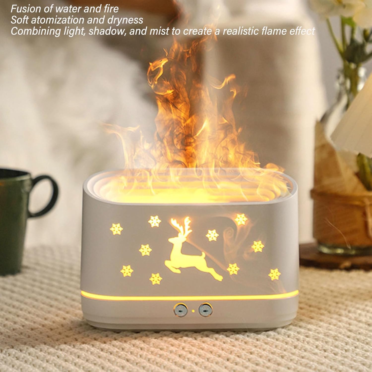 Зволожувач повітря з підсвічуванням та ефектом полум’я EL-JS1 ∙ Ультразвуковий зволожувач повітря EL-JS1 з імітацією вогню - мініатюра 8