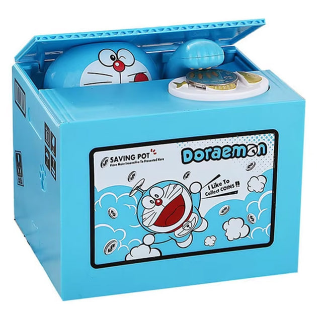 Інтерактивна скарбничка для дітей DORAEMON з автоматичним прийомом монет ∙ Дитяча інтерактивна скарбничка DORAEMON для монет на батарейках