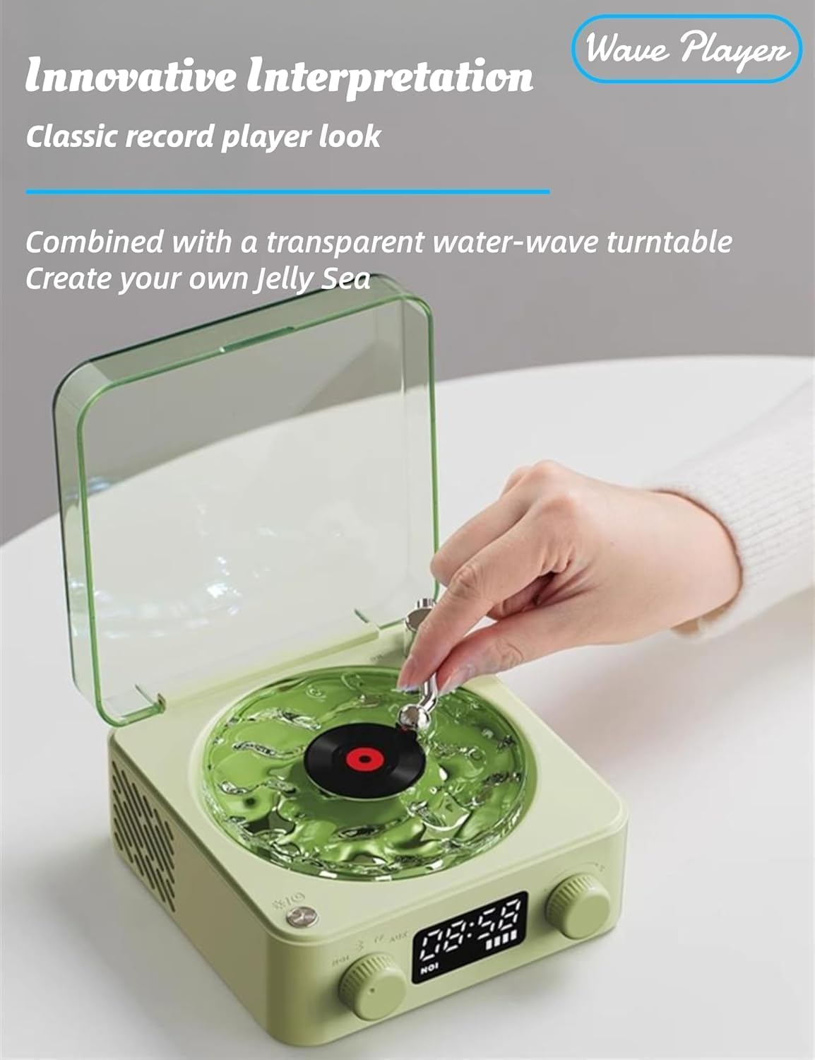 Колонка Bluetooth з нічником — вініловий програвач Waves ∙ Нічник Вініловий програвач з Bluetooth-колонкою та RGB-підсвіткою Waves - мініатюра 6