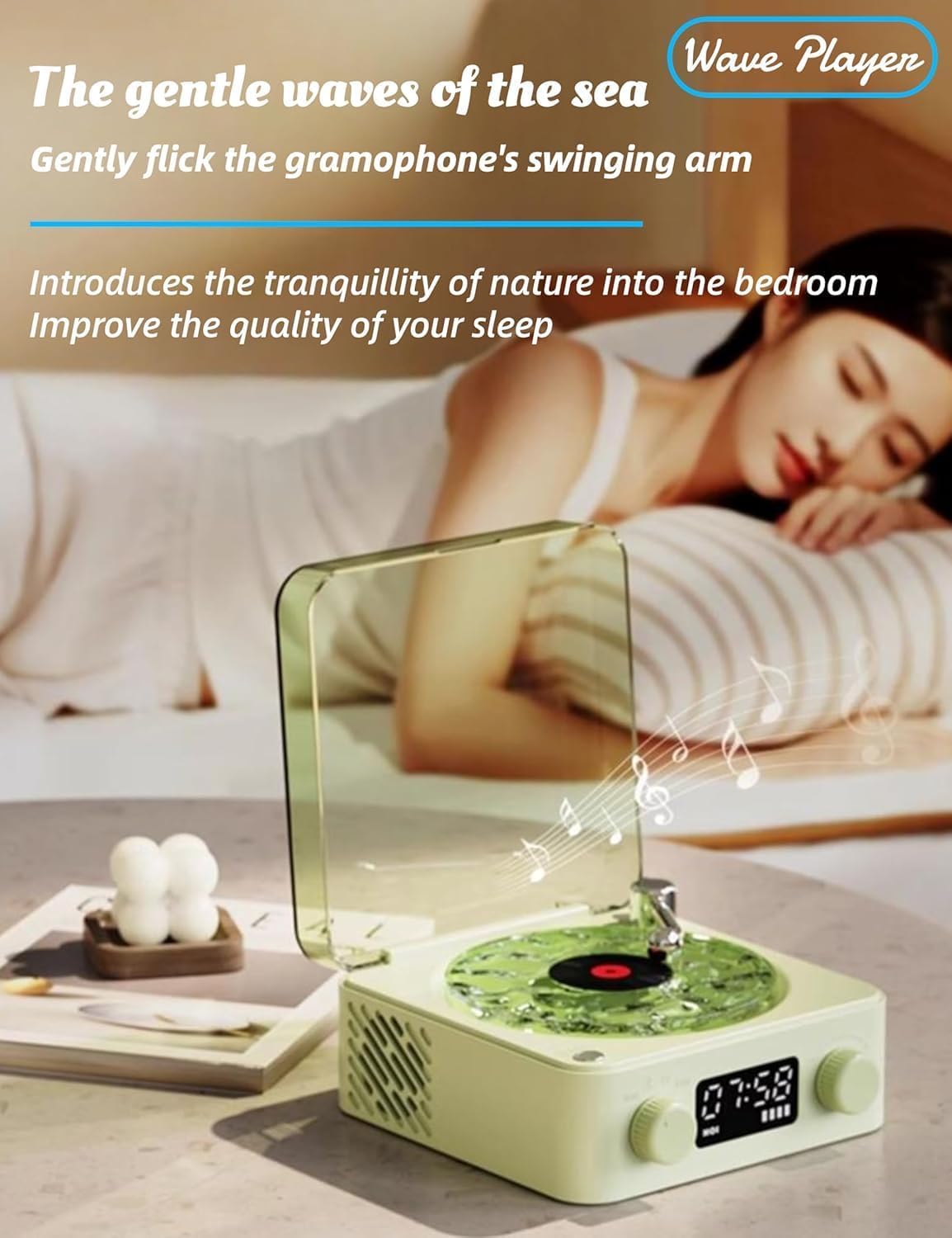 Колонка Bluetooth з нічником — вініловий програвач Waves ∙ Нічник Вініловий програвач з Bluetooth-колонкою та RGB-підсвіткою Waves - мініатюра 13