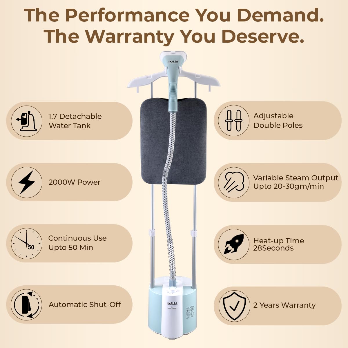 Вертикальний відпарювач SAFMAX SF-2128A 3000W ∙ Універсальний вертикальний відпарювач SF-2128 для одягу та тканин - мініатюра 3