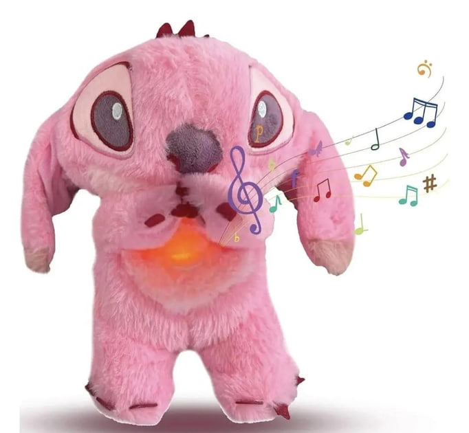 Дитяча інтерактивна іграшка-нічник Веселий Стіч світильник для сну ∙ Дихаюча плюшева іграшка Стіч для сну - мініатюра 7