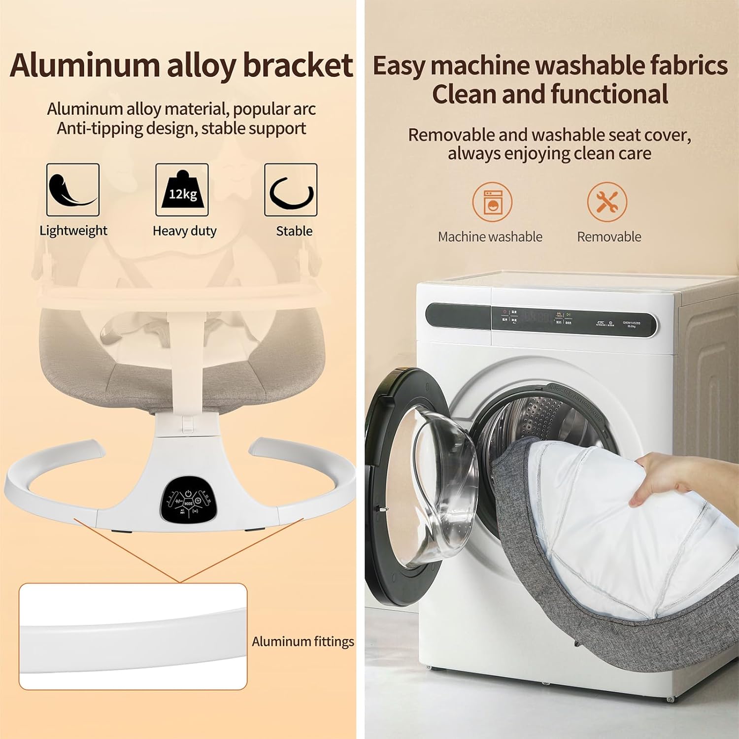 Заспокійливий центр 2в1 зі стільницею дитячий шезлонг від народження з пультом управління ∙ Дитячий шезлонг від народження з пультом управління - мініатюра 3