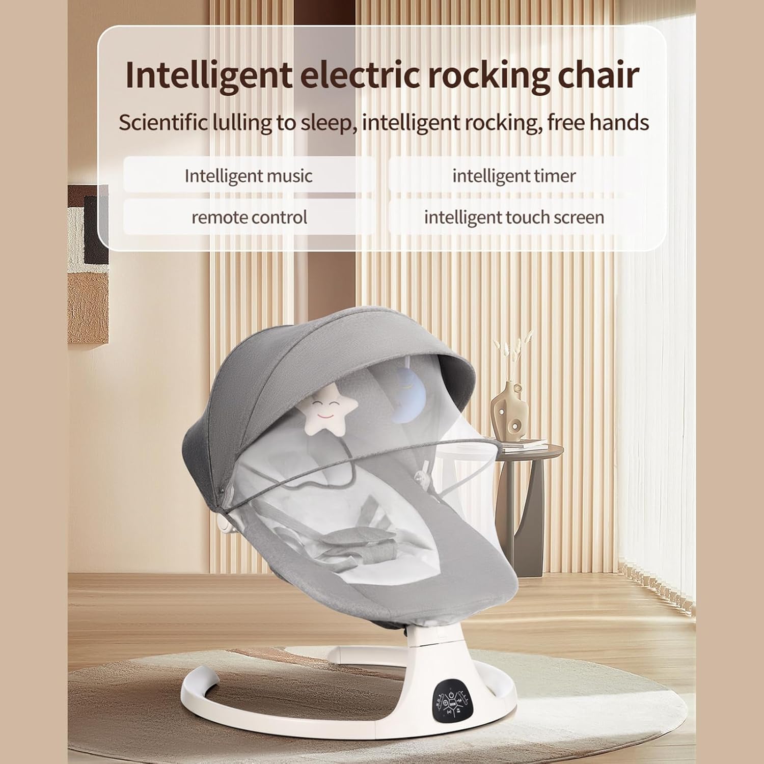 Заспокійливий центр 2в1 зі стільницею дитячий шезлонг від народження з пультом управління ∙ Дитячий шезлонг від народження з пультом управління - мініатюра 7