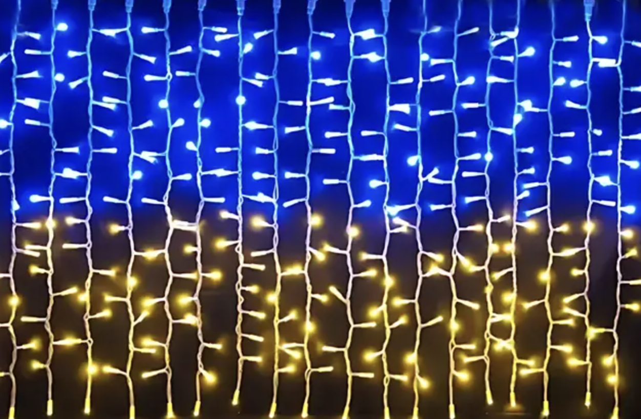 Гірлянда Штора SFK-09 прапор України з пультом USB 2×2 м ∙ Штора-гірлянда SFK-09 USB прапор України 2×2 м - мініатюра 3