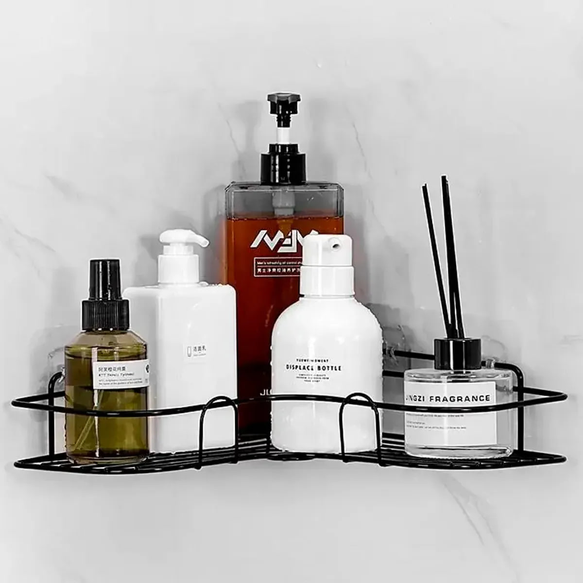 Кутова металева полиця-тримач для ванної кімнати Storage Rack ∙ Металева дротова кутова Storage Rack настінна полиця - мініатюра 2