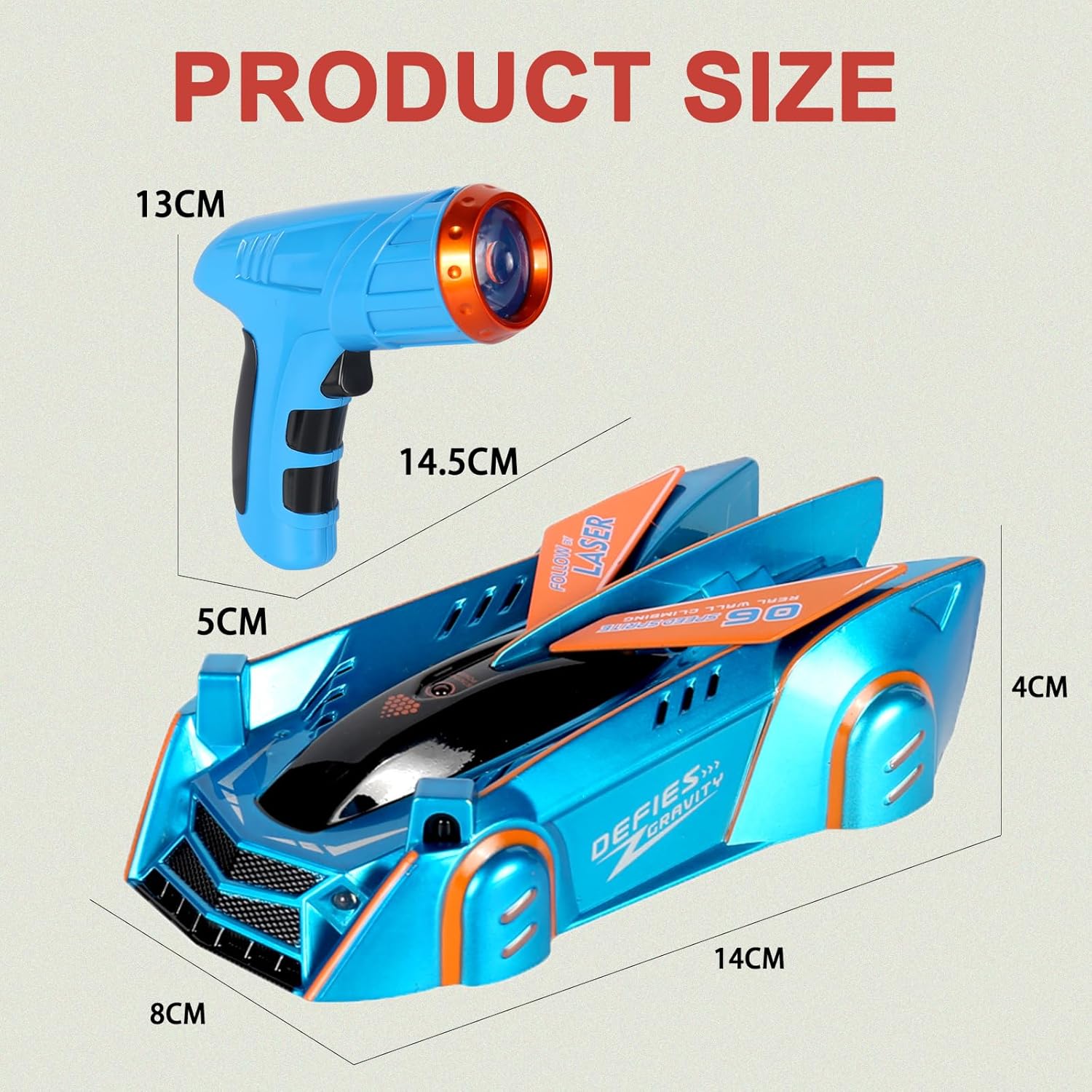 Антигравітаційна машинка з лазерним пістолетом від USB та батарейок ∙ Іграшкова лазерна машинка з LED-ефектами - мініатюра 12