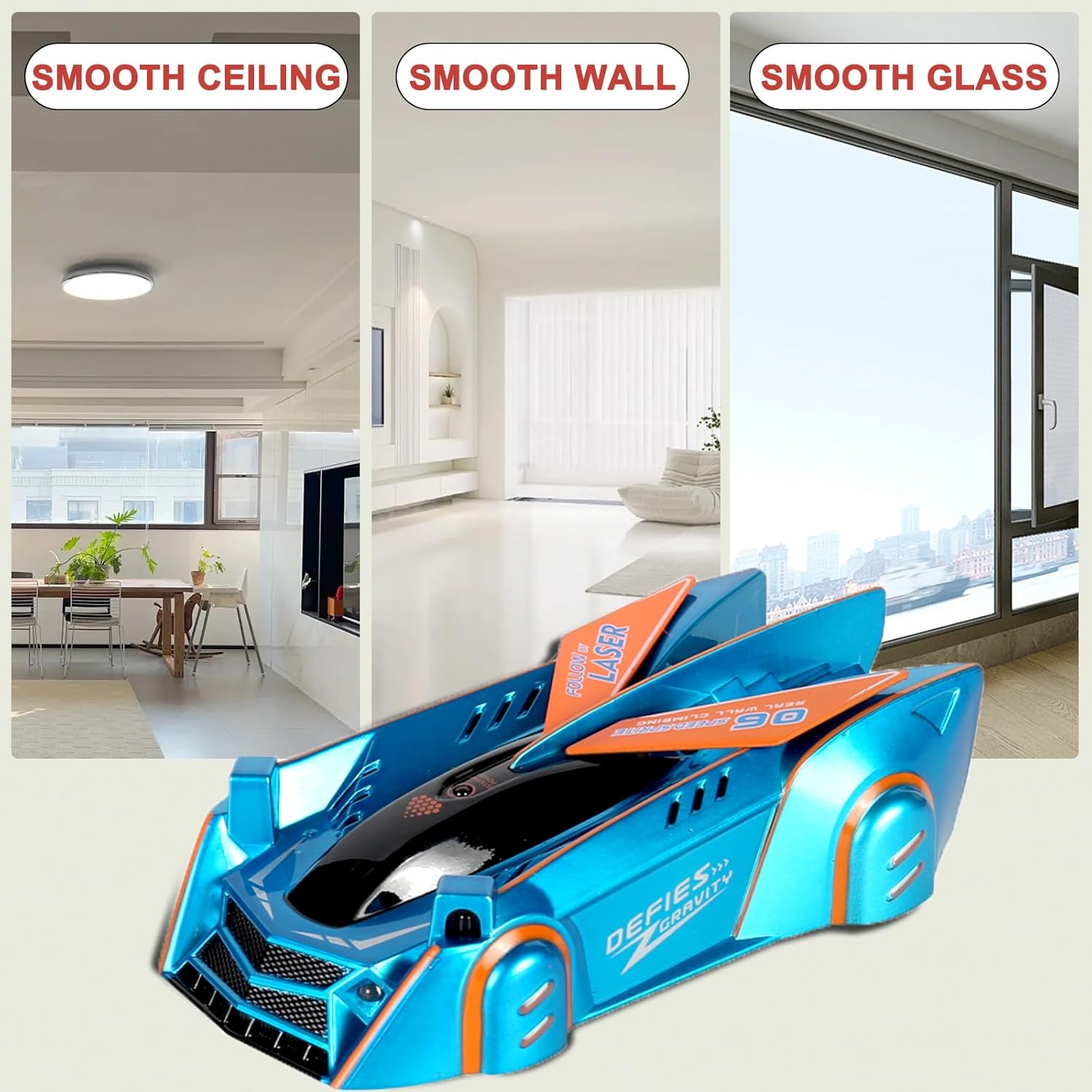 Антигравітаційна машинка з лазерним пістолетом від USB та батарейок ∙ Іграшкова лазерна машинка з LED-ефектами - мініатюра 15