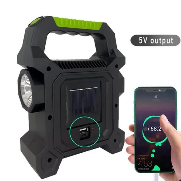 Світлодіодний кемпінговий ліхтар JY-258B з USB та сонячною панеллю ∙ Акумуляторна портативна лампа VHG JY-258B з павербанком - мініатюра 5