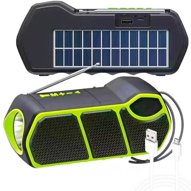Радіоприймач акумуляторний 3в1 із USB-зарядкою LED-ліхтарем MP3-плеєром ∙ Портативний радіоприймач GD-LITE-11 із сонячною панеллю та Bluetooth - мініатюра 3