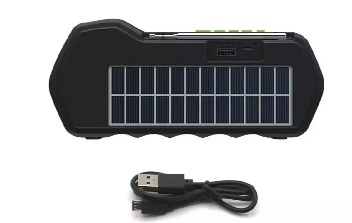 Радіоприймач акумуляторний 3в1 із USB-зарядкою LED-ліхтарем MP3-плеєром ∙ Портативний радіоприймач GD-LITE-11 із сонячною панеллю та Bluetooth - мініатюра 4