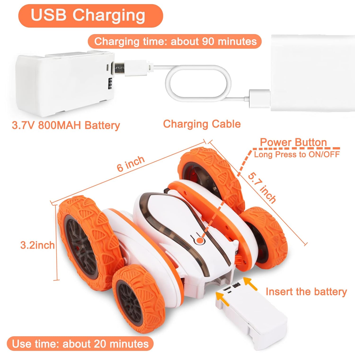 Машинка на радіоуправлінні Storms Extreme 360 Tumbling Spinning ∙ Машинка-перевертень на пульті ДУ Storms Extreme 360 Tumbling Spinning - мініатюра 3