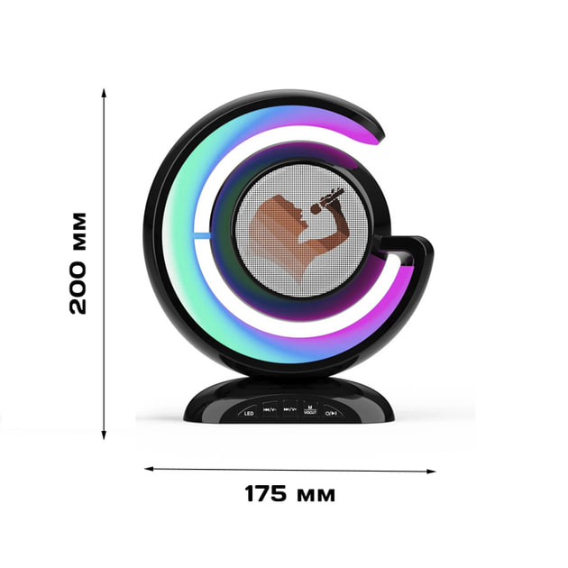 Лампа-нічник YS-110 з RGB-підсвіткою та караоке, з двома мікрофонами ∙ Багатофункціональна лампа-колонка YS-110 - мініатюра 4