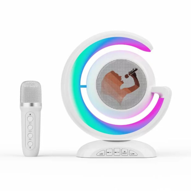 Лампа-нічник YS-110 з RGB-підсвіткою та караоке, з двома мікрофонами ∙ Багатофункціональна лампа-колонка YS-110 - мініатюра 9