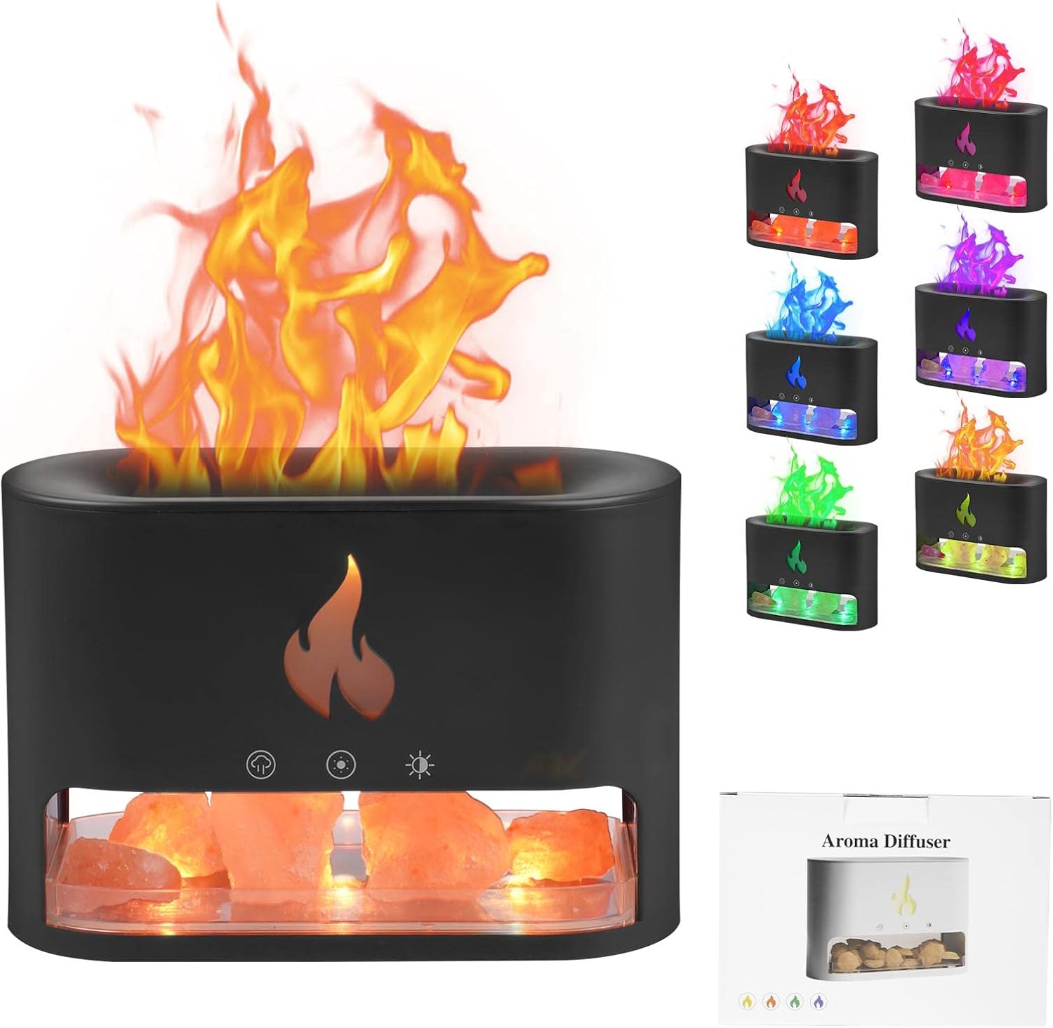 Багатофункціональна лампа-аромадифузор Docsal Flame з LED-підсвічуванням ∙ Лампа-зволожувач повітря Docsal Flame 3в1