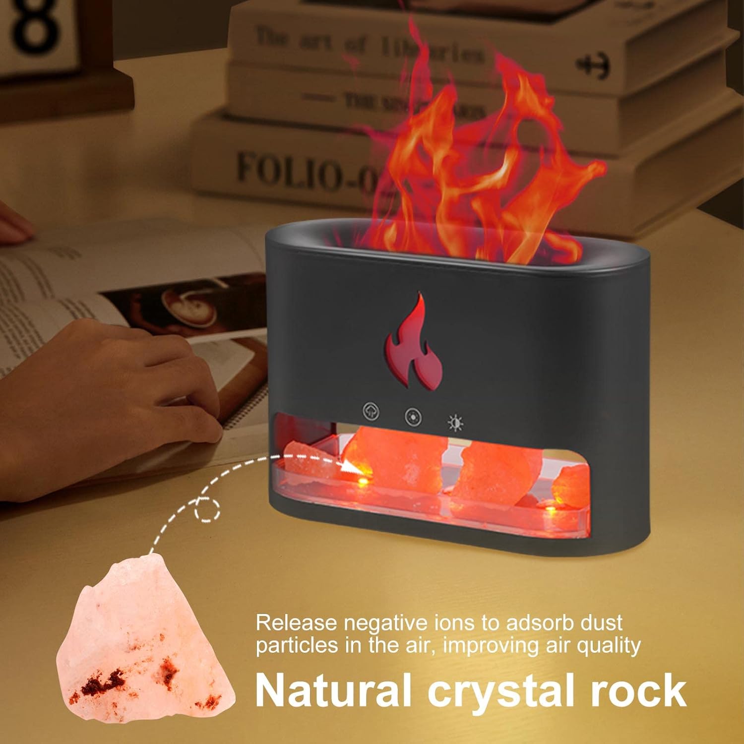 Багатофункціональна лампа-аромадифузор Docsal Flame з LED-підсвічуванням ∙ Лампа-зволожувач повітря Docsal Flame 3в1 - мініатюра 5