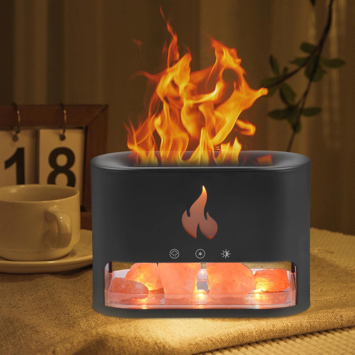 Багатофункціональна лампа-аромадифузор Docsal Flame з LED-підсвічуванням ∙ Лампа-зволожувач повітря Docsal Flame 3в1 - мініатюра 6