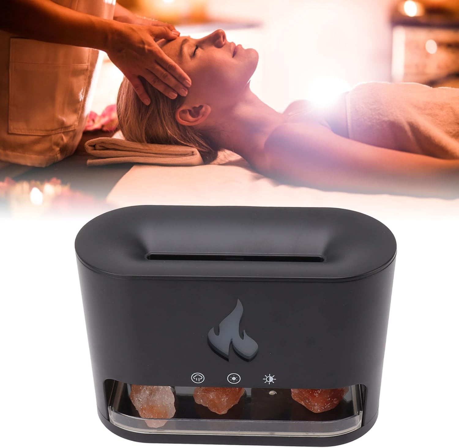 Багатофункціональна лампа-аромадифузор Docsal Flame з LED-підсвічуванням ∙ Лампа-зволожувач повітря Docsal Flame 3в1 - мініатюра 8