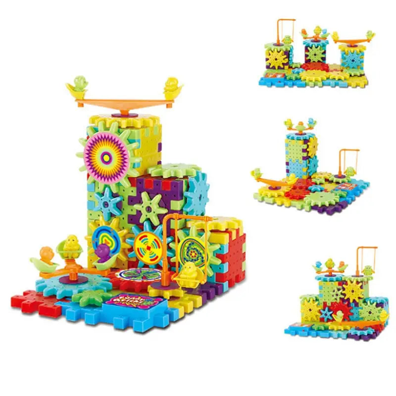 Конструктор Funny Bricks на шестернях, 81 деталь ∙ Дитячий розвивальний конструктор Funny Bricks 81 pcs - мініатюра 3