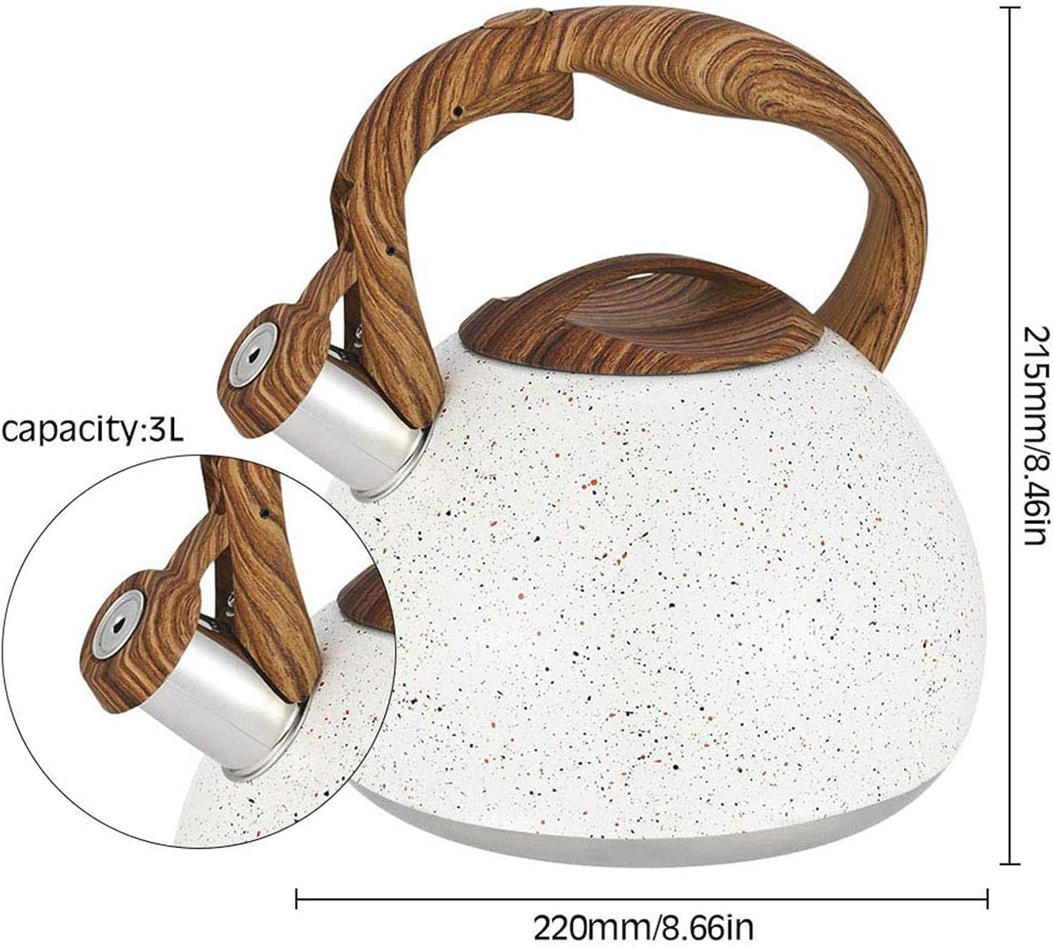 Універсальний чайник UNIQUE UN-5306 з мармуровим покриттям ∙ Чайник UNIQUE UN-5306 2,7 л - мініатюра 6