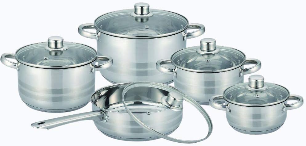 Набір каструль UNIQUE UN-5033 12 предметів ∙ Комплект кухонного посуду UNIQUE UN-5033 з нержавіючої сталі - мініатюра 2