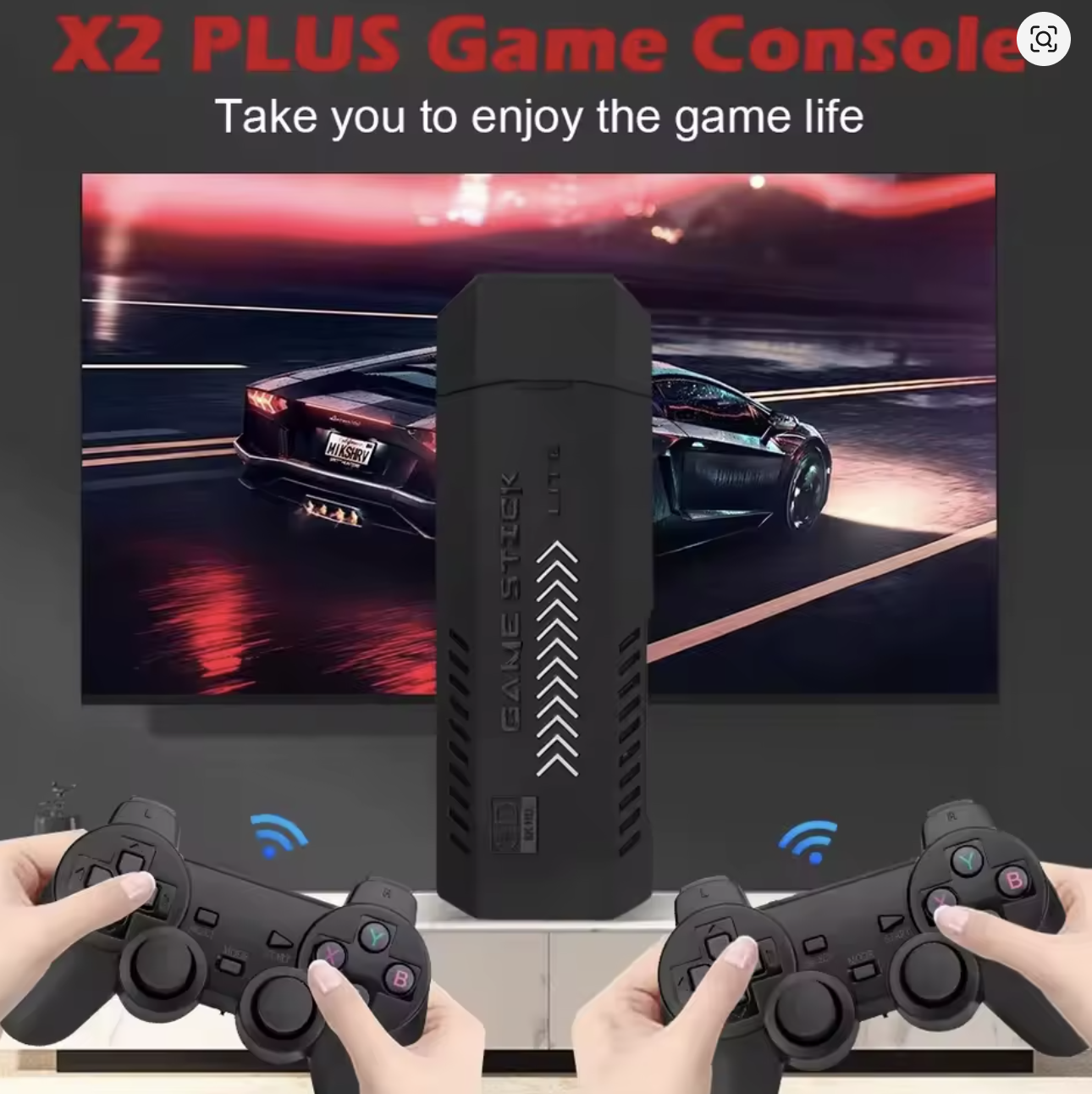 Ігрова приставка X2 Plus Gamestick з двома бездротовими джойстиками ∙ Gamepad-приставка X2 Plus 64GB з підтримкою 4K Ultra HD - мініатюра 3