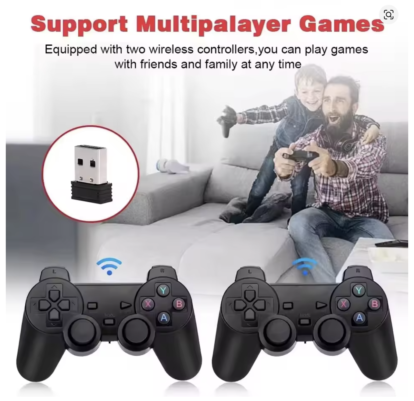 Ігрова приставка X2 Plus Gamestick з двома бездротовими джойстиками ∙ Gamepad-приставка X2 Plus 64GB з підтримкою 4K Ultra HD - мініатюра 7