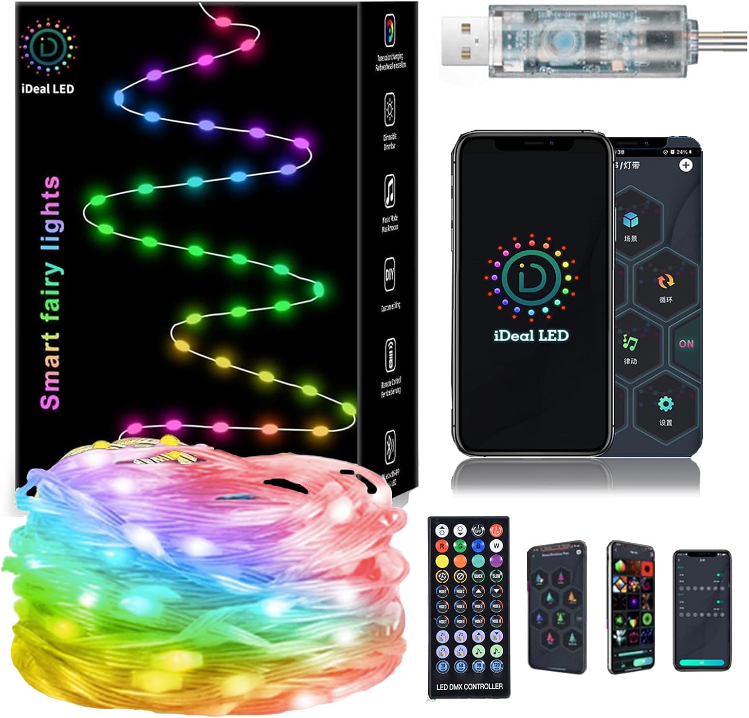 Розумна LED-гірлянда SFK-04 з керуванням зі смартфона та пультом ∙ Гірлянда Smart Крапля роси SFK-04