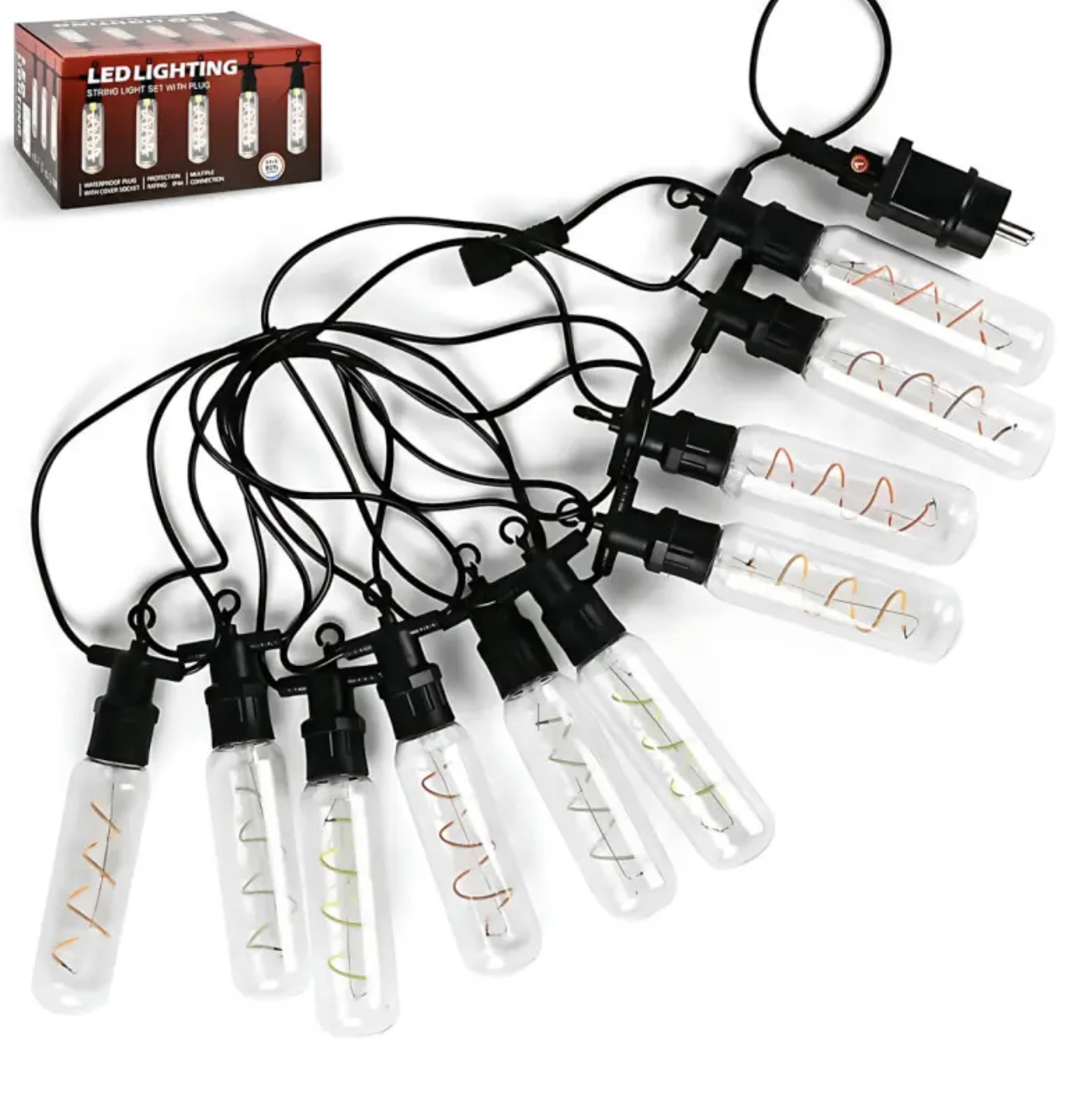 Гірлянда Удлинённые лампы спираль SFK-48 220V ∙ Вулична LED-ґірлянда SFK-48 з подовженими спіральними лампами - мініатюра 2