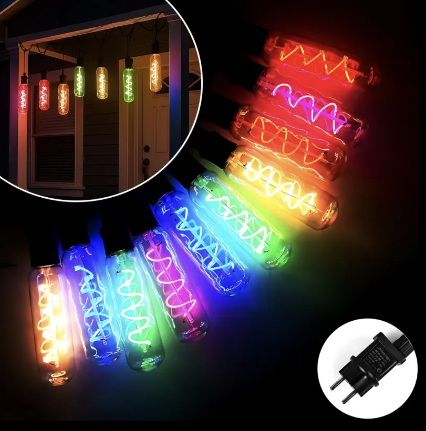 Гірлянда Удлинённые лампы спираль SFK-48 220V ∙ Вулична LED-ґірлянда SFK-48 з подовженими спіральними лампами - мініатюра 6