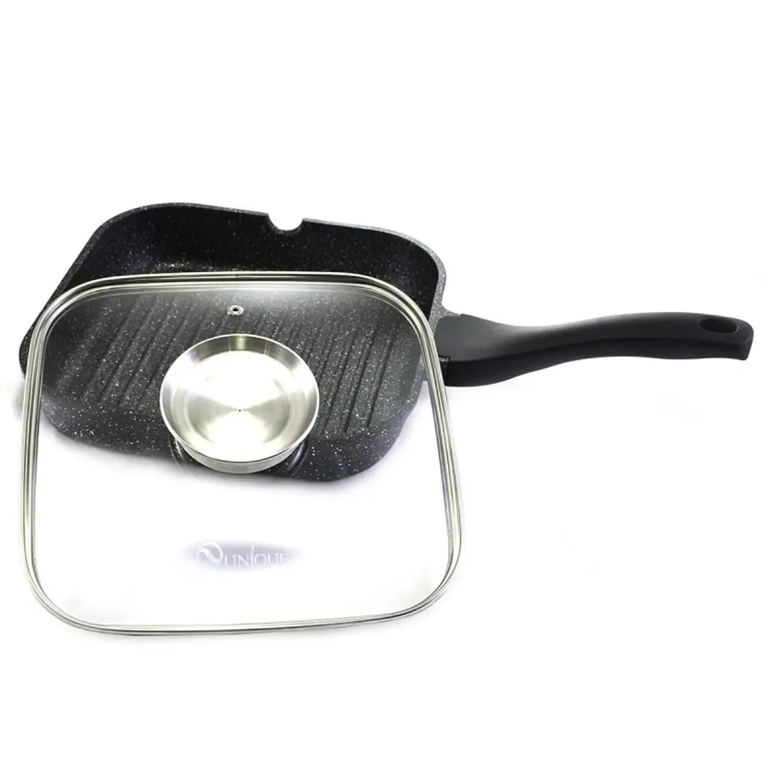 Сковорода-гриль UNIQUE UN-4012 28 см у гранітному покритті ∙ Прямокутна гриль-сковорода UNIQUE UN-4012 для приготування без зайвого жиру - мініатюра 3