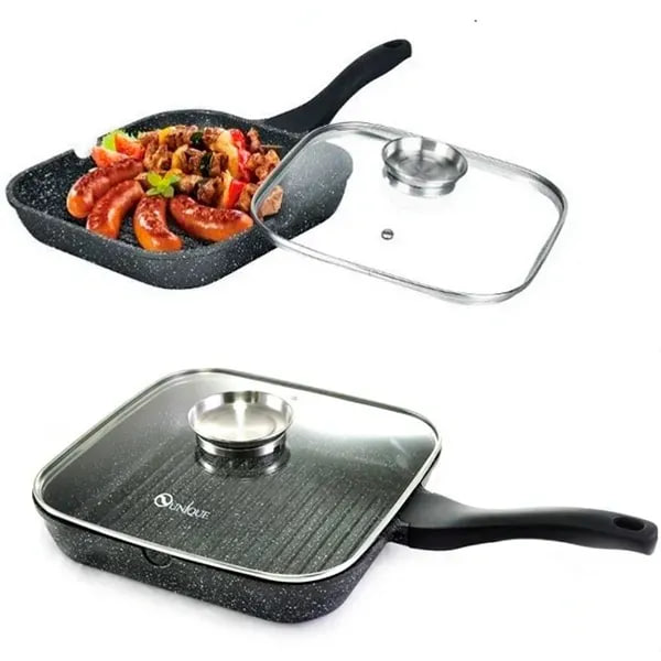 Гранітна сковорода UNIQUE UN-4011 24 см для гриля ∙ Прямокутна гриль-сковорода UNIQUE UN-4011 для здорового приготування - мініатюра 4