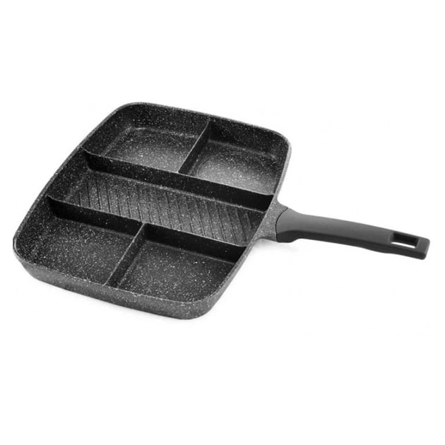 Прямокутна сковорода UNIQUE UN-4021 з 5 секціями для одночасного приготування ∙ Сковорода 5в1 UNIQUE UN-4021 38×31 см