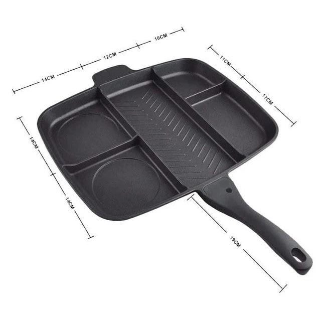 Прямокутна сковорода UNIQUE UN-4021 з 5 секціями для одночасного приготування ∙ Сковорода 5в1 UNIQUE UN-4021 38×31 см - мініатюра 3