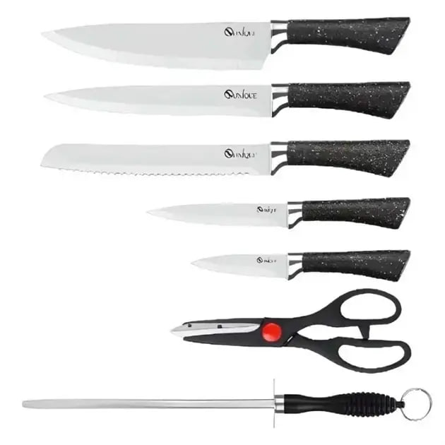 Кухонний комплект ножів UNIQUE UN-1837 у чорному кольорі ∙ Набір ножів UNIQUE UN-1837 для кухні - мініатюра 3