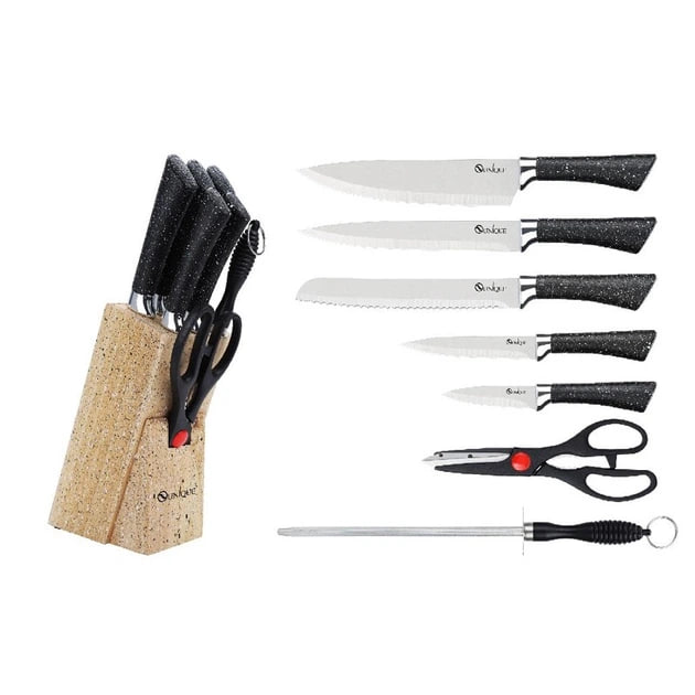 Кухонний комплект ножів UNIQUE UN-1837 у чорному кольорі ∙ Набір ножів UNIQUE UN-1837 для кухні - мініатюра 4