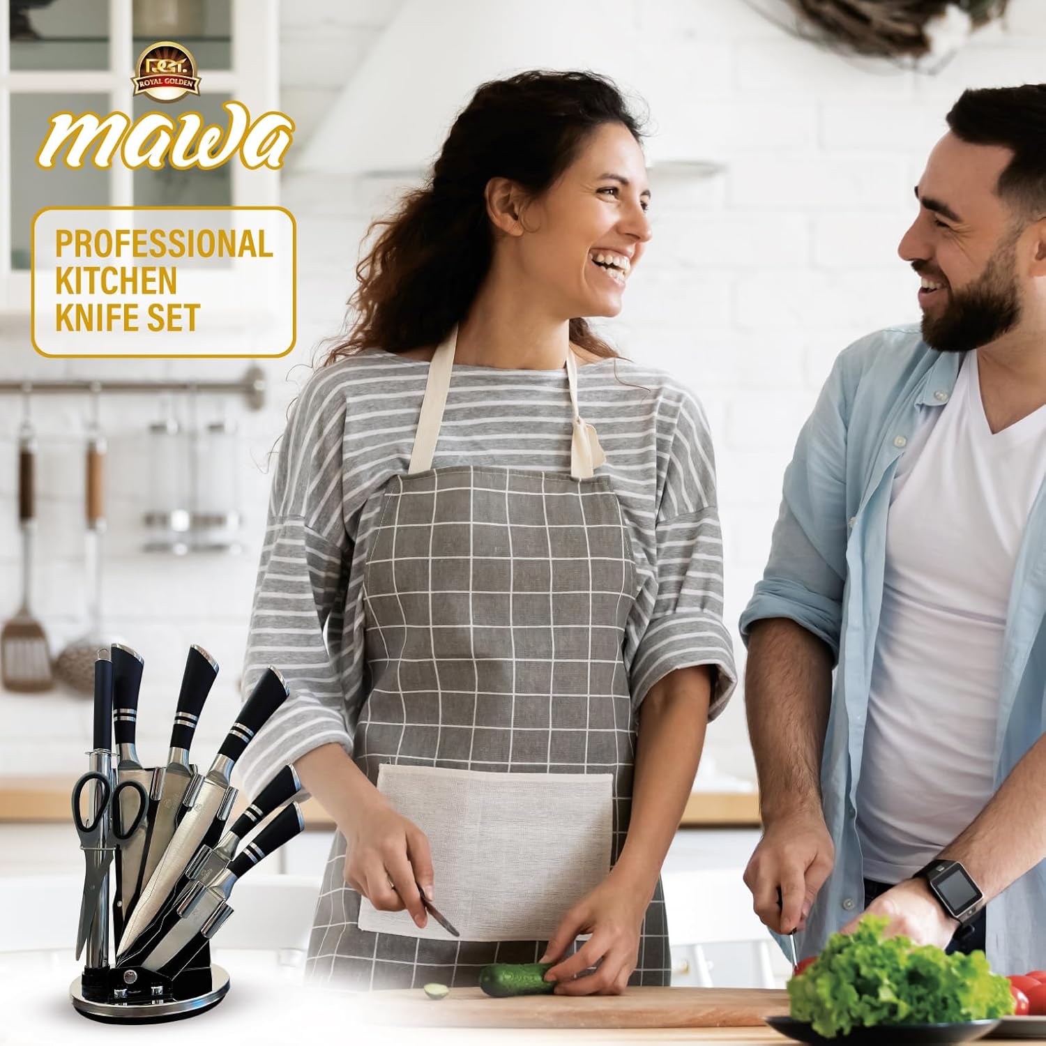 Кухонний комплект ножів UNIQUE UN-1834 з нержавіючої сталі ∙ Набір ножів UNIQUE UN-1834 для кухні - мініатюра 2