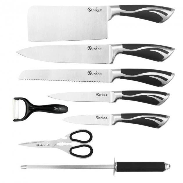 Кухонний комплект ножів UNIQUE UN-1834 з нержавіючої сталі ∙ Набір ножів UNIQUE UN-1834 для кухні - мініатюра 4