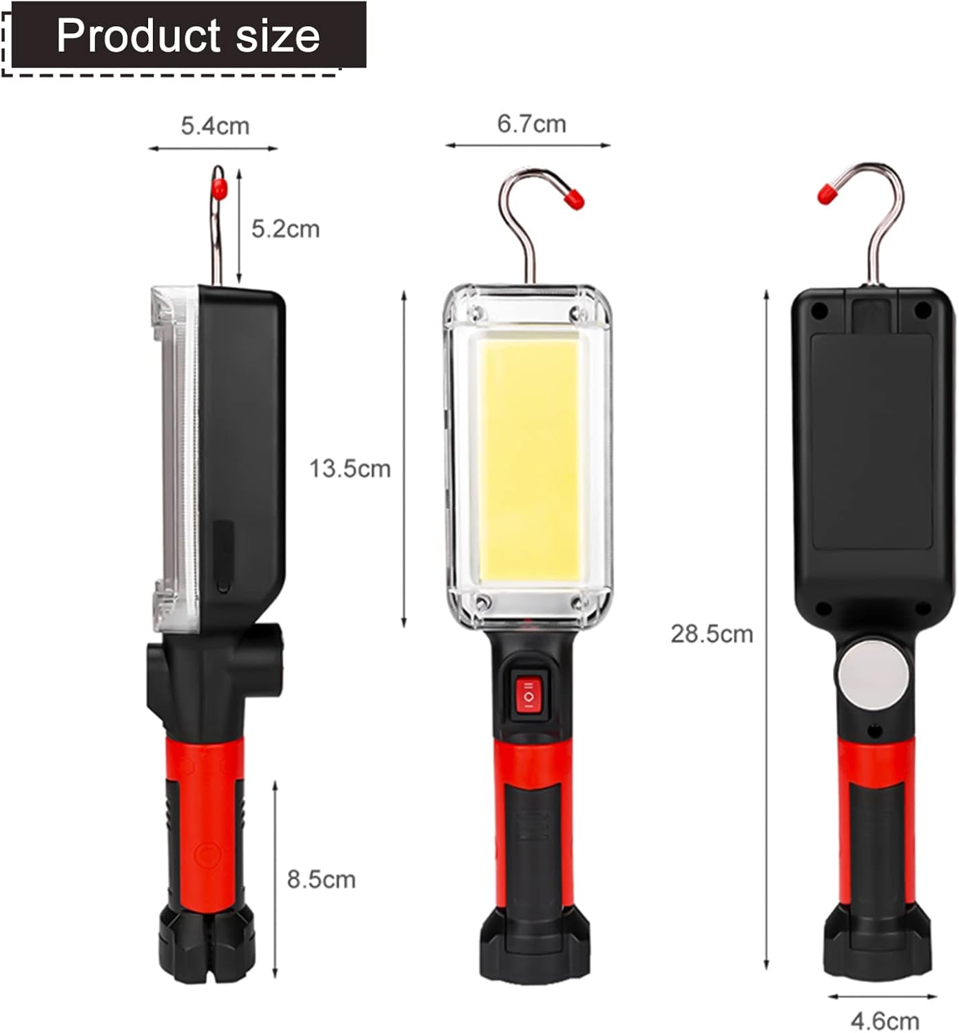 Ліхтар акумуляторний для СТО 20Вт, USB, WOW ZJ-8859 COB з магнітом та гачком 88597 ∙ Акумуляторний ліхтар WOW ZJ-8859 COB для автосервісу та майстерні - мініатюра 3