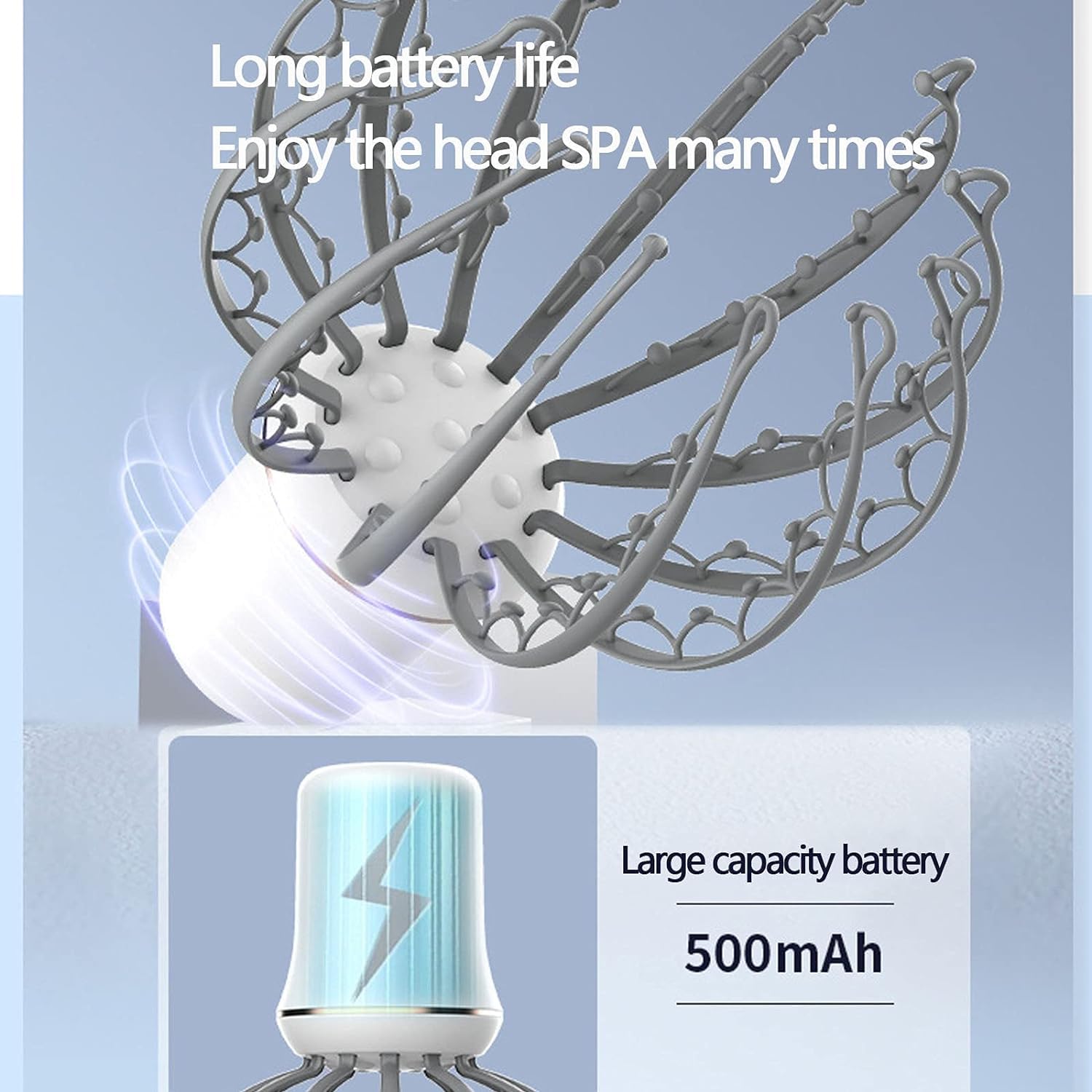 Вібраційний електричний масажер для голови Восьминіг LY-634 ∙ Електричний масажер-восьминіг LY-634 для розслаблення та зняття втоми - мініатюра 8