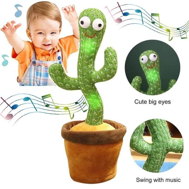 Музична іграшка Танцюючий співаючий кактус Dancing Cactus TikTok з підсвіткою і функцією повторення - мініатюра 3