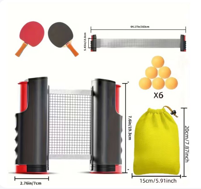 Портативний набір для тренувань з настільного тенісу ∙ Комплект для гри вдома та на вулиці - мініатюра 2