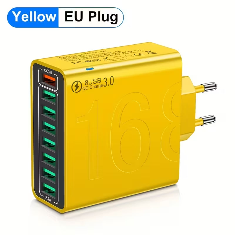 Адаптер для швидкої зарядки мобільних телефонів з 8 портами ∙ Зарядний пристрій 8-в-1 BK329 150Вт