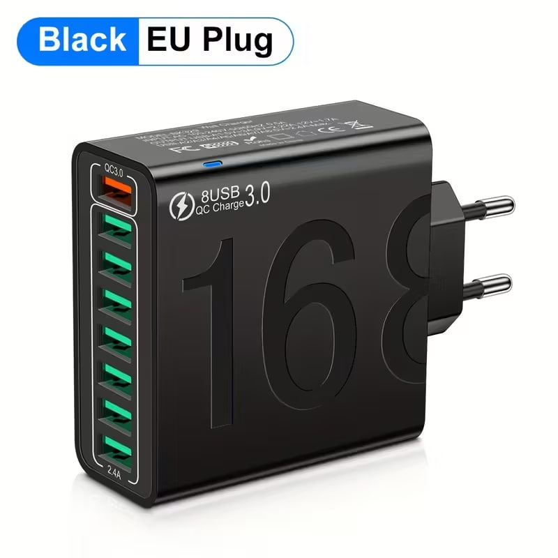 Адаптер для швидкої зарядки мобільних телефонів з 8 портами ∙ Зарядний пристрій 8-в-1 BK329 150Вт - мініатюра 2