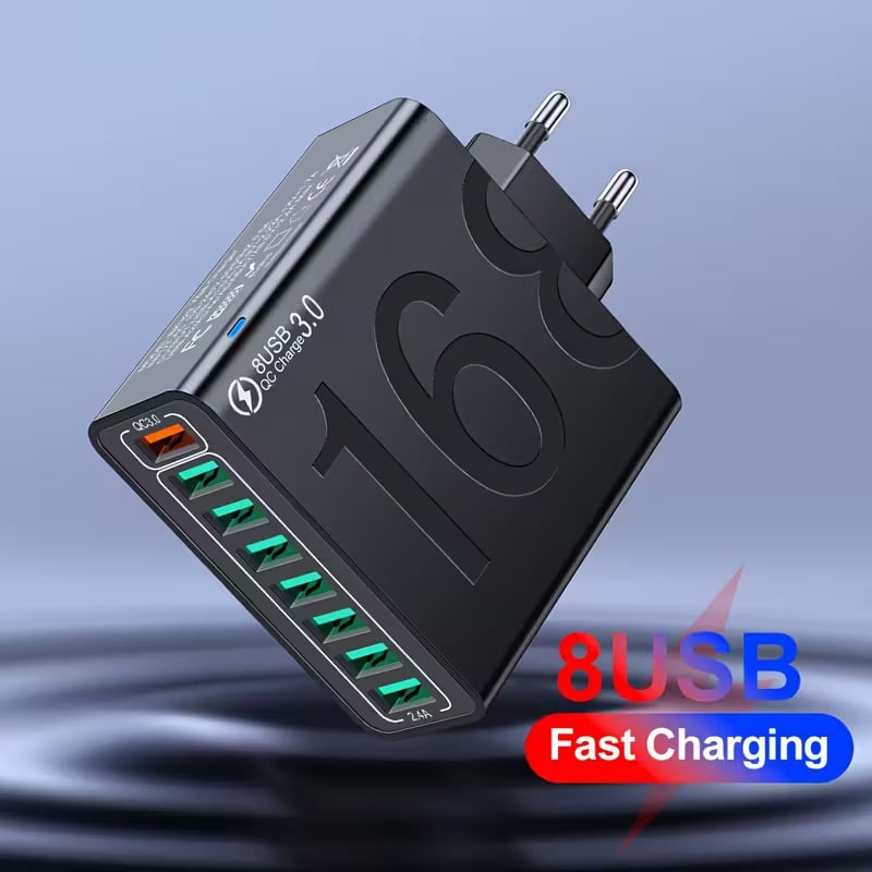 Адаптер для швидкої зарядки мобільних телефонів з 8 портами ∙ Зарядний пристрій 8-в-1 BK329 150Вт - мініатюра 6