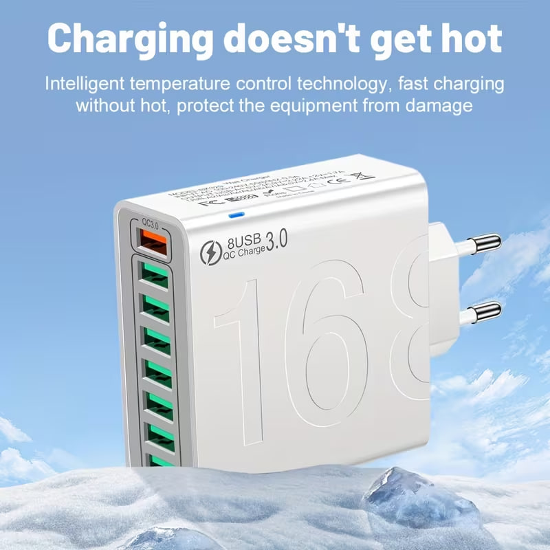Адаптер для швидкої зарядки мобільних телефонів з 8 портами ∙ Зарядний пристрій 8-в-1 BK329 150Вт - мініатюра 7