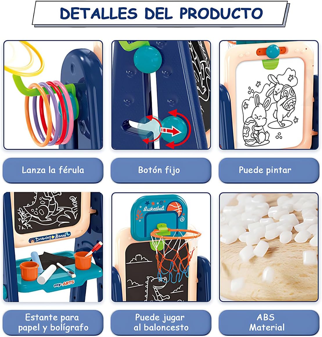 Дитячий двосторонній мольберт 628-122 Мел-маркери ∙ Двосторонній мольберт для малювання Creativity Easel - мініатюра 2