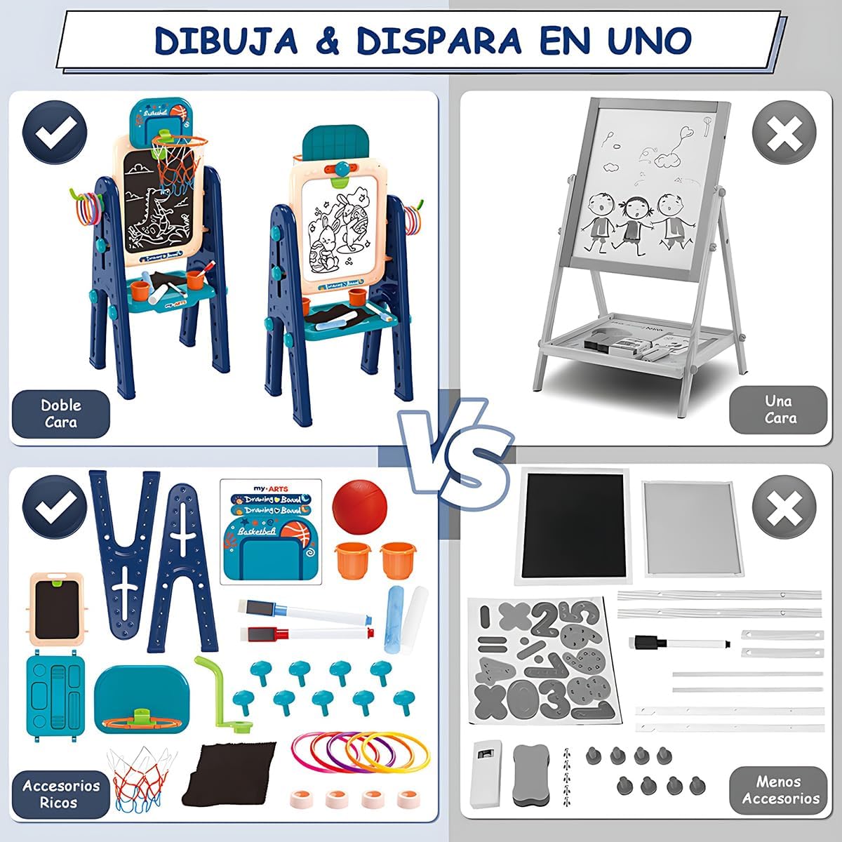 Дитячий двосторонній мольберт 628-122 Мел-маркери ∙ Двосторонній мольберт для малювання Creativity Easel - мініатюра 3