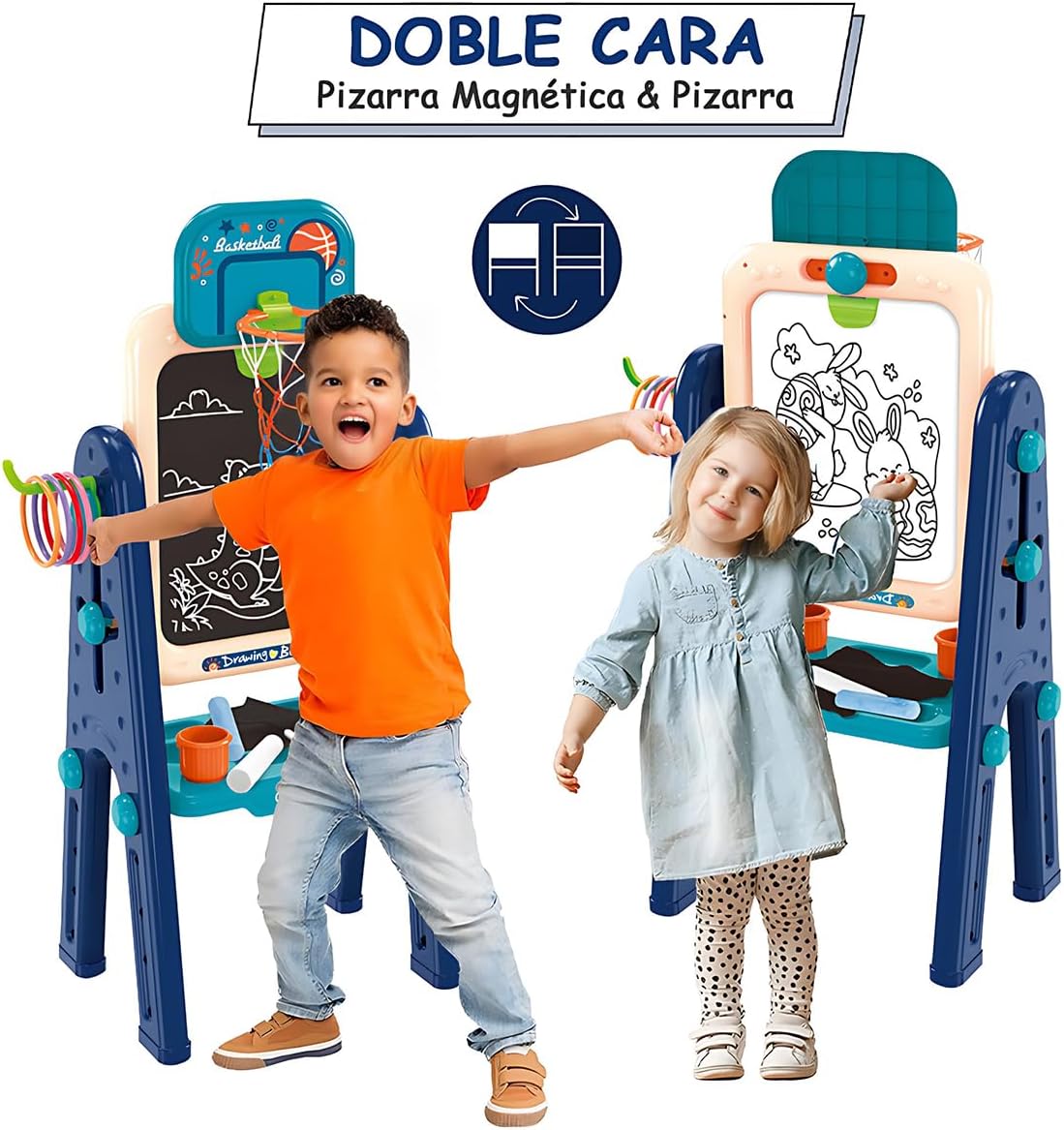 Дитячий двосторонній мольберт 628-122 Мел-маркери ∙ Двосторонній мольберт для малювання Creativity Easel - мініатюра 6