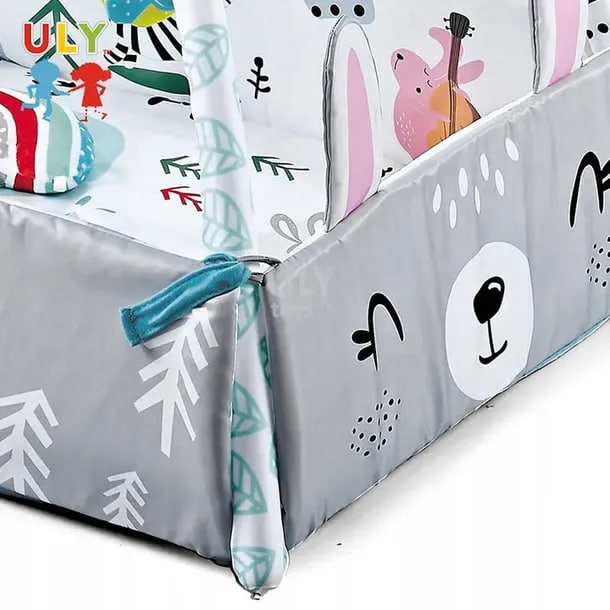 Розвиваючий ігровий кокон Wonder Toy з брязкальцями та м’ячиками ∙ Дитячий килимок з м’якими бортиками Wonder Toy - мініатюра 9